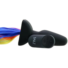 Load image into Gallery viewer, Tailz Vibrating Anal Rainbow Tail Butt Plug
