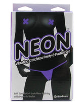 Load image into Gallery viewer, Neon Vibrating Panty &amp; Pasties Set in Purple
