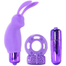 Load image into Gallery viewer, Neon Vibrating Couples Kit in Purple
