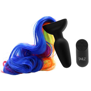 Tailz Vibrating Anal Rainbow Tail Butt Plug