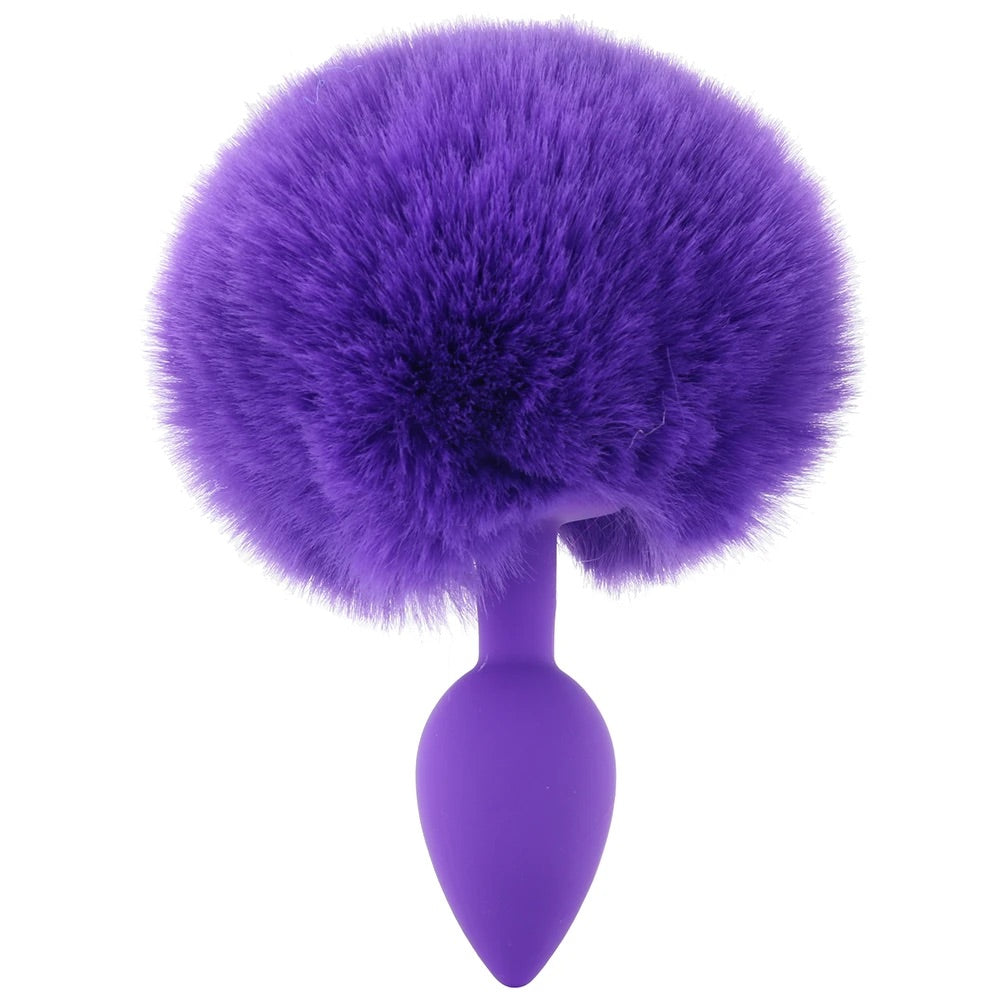 Bunny Tail Beginner Silicone Butt Plug in Purple